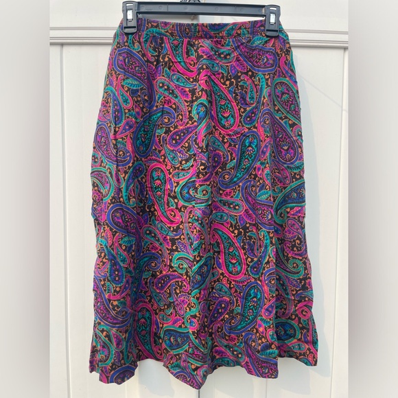XL VTG 90s Paisley Midi Skirt by Joanna Sport - Picture 3 of 6